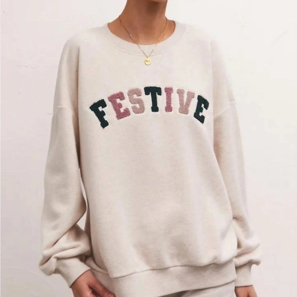 Z Supply Festive Cream Sweatshirt
